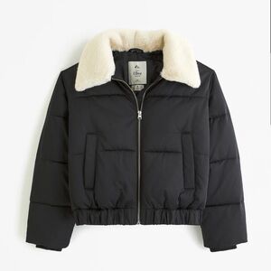 Faux Fur Collar Mini Ultra Puffer